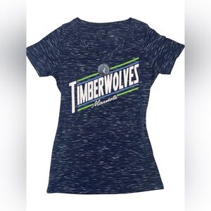 Small Minnesota Timberwolves Levelwear Women's Influx Fitted T-Shirt in Navy